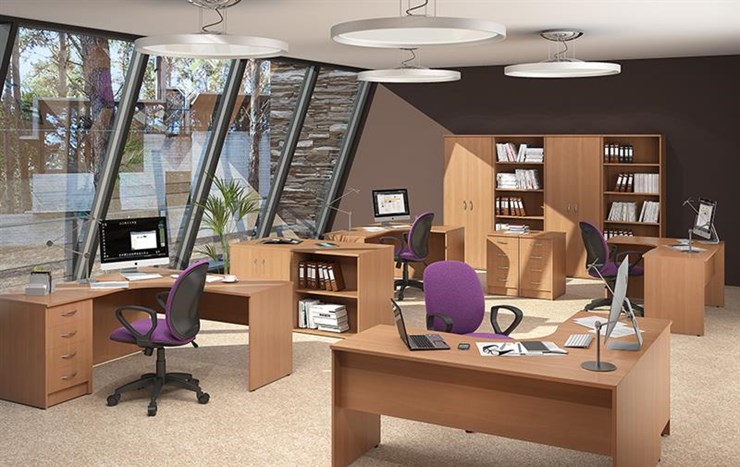 Офисный набор мебели IMAGO книжные шкафы, 4 рабочих места в Тольятти - изображение 2